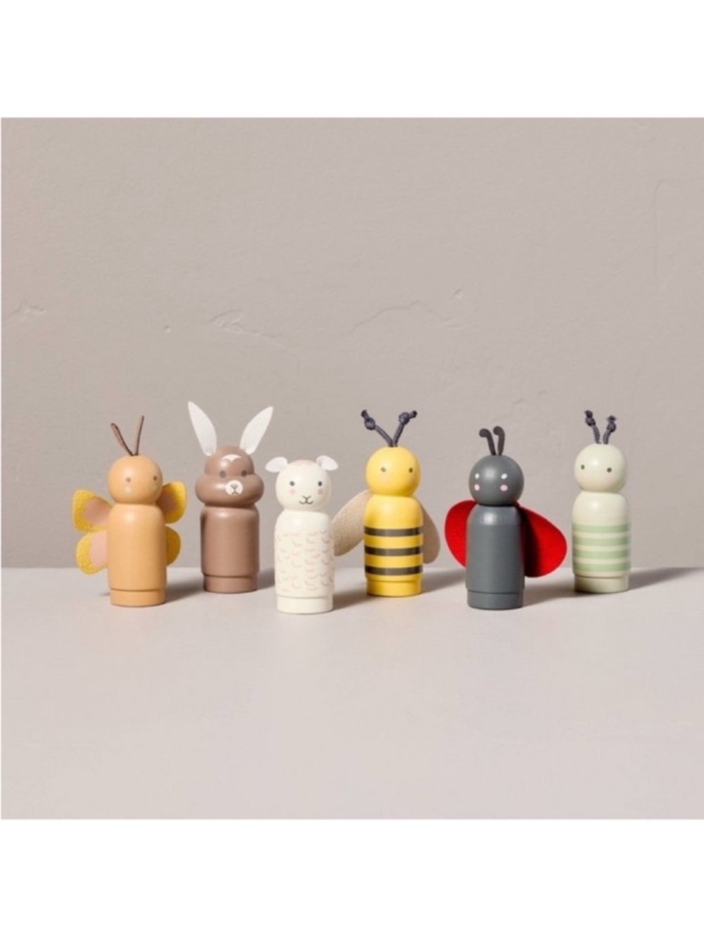 Hearth & Hand Magnolia Toy Spring Peg Pals Animal Figurine Set 6pc NEW IN BOX